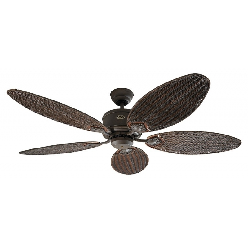 Rattan Blades Ceiling Fan With Dc Motor Remote Control By Casafan