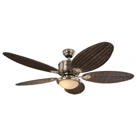 ECO Elements BA Rattan ceiling fan with light, DC Motor & remote control by Casafan.