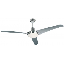 Mirage Chrome ceiling fan with light & remote control by CasaFan