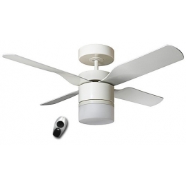 Multimax White ceiling fan with light & remote control by CasaFan