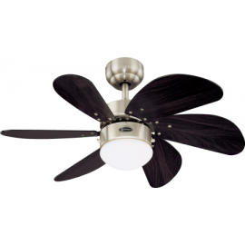 Turbo Swirl Mat Nickel ceiling fan with light by Westinghouse