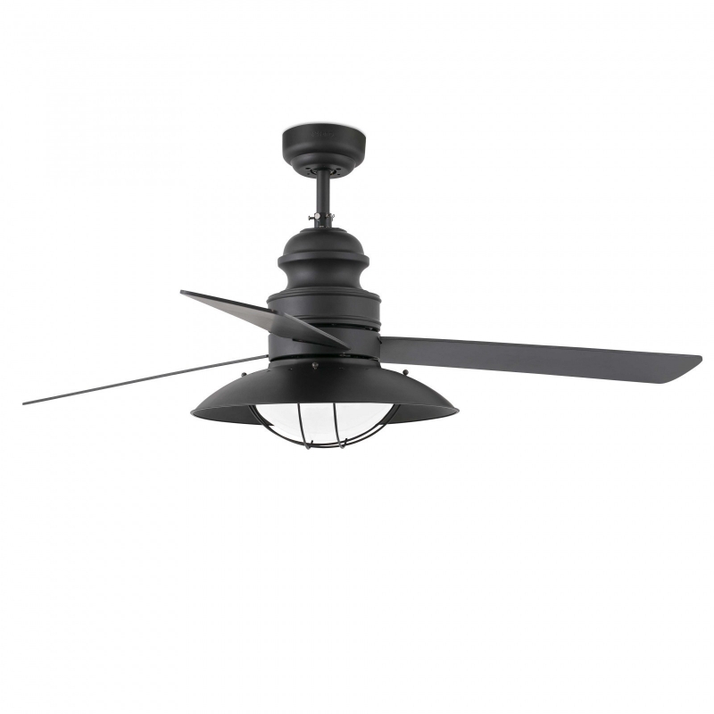 Modern Design Ceiling Fan Winch By Faro Winch Dark Brown με φωτιστικό και τηλεχειρισμό By Faro