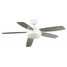 Samal White ceiling fan with light by La Creu