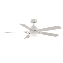 The Benito matt white cwiling fan with light by Fanimation