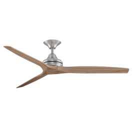 SPITFIRE Brushed aluminum ceiling fan with walnut blades by FANIMATION