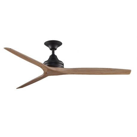 SPITFIRE Brushed aluminum ceiling fan with natural wood blades by FANIMATION