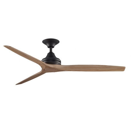 Spitfire Brown Dark Bronze Ceiling Fan With Natural Wood Blades By Fanimation