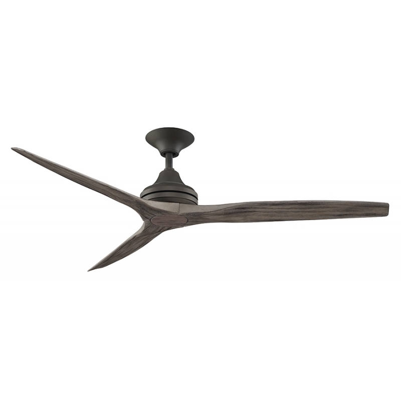 Spitfire Matt Gray Ceiling Fan With Led Light Dark Wood Blades By Spitfire Brushed Aluminum Ceiling Fan By Fanimation