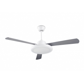 Bahia White ceiling fan with LED light by La Creu