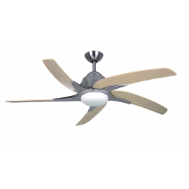 Viper PLUS Stainless Steel ceiling fan with light & remote control by Fantasia