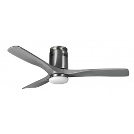 Zeta grey ceiling fan with LED light & remote control by Fantasia