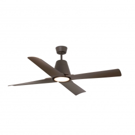 Outdoor Brown ceiling fan with DC motor & LED Light Typhoon by FARO
