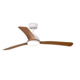 DC ceiling fan Grid 132 white with LED light and remote control by Faro