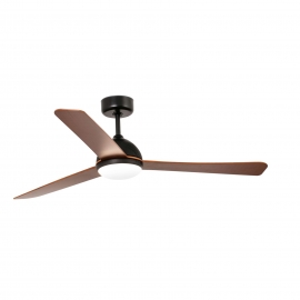 DC ceiling fan Grid 132 black with LED light and remote control by Faro