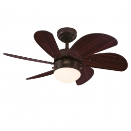 Turbo Swirl Espresso ceiling fan with light by Westinghouse