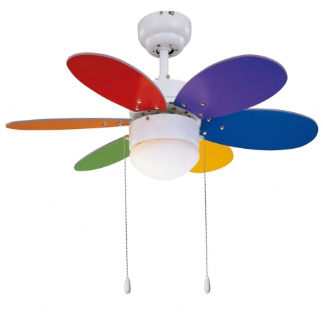 Rainbow Multi Colours ceiling fan with light by Sulion