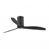 MIN TUBE Black Matt ceiling fan with DC motor and wood finish blades by FARO