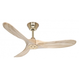 ECO GENUINO 122 Brushed  Brass Natural with DC motor and remote control by Casafan