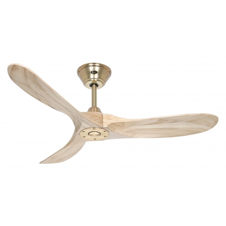 ECO GENUINO 122 Polished Brass Natural with DC motor and remote control by Casafan