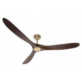 ECO GENUINO 180 Brushed Brass Walnut with DC motor and remote control by Casafan