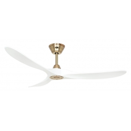 ECO GENUINO 122 Brushed Brass White with DC motor and remote control by Casafan