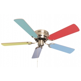 Kisa Antique Brass with multicolour blades suitable for low ceilings by Pepeo