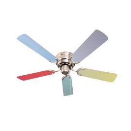 Kisa Nickel with multicolour blades suitable for low ceilings by Pepeo