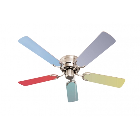 Kisa Nickel with multicolour blades suitable for low ceilings by Pepeo