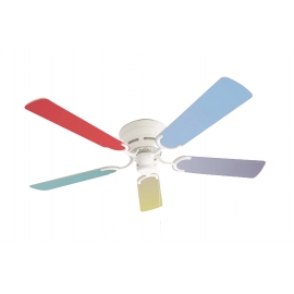 Kisa White with multicolour blades suitable for low ceilings by Pepeo