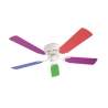 Kisa White with multicolour blades suitable for low ceilings by Pepeo