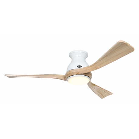 Eco Regento WE 140 White / Natural Wood with DC motor and LED light by Casafan