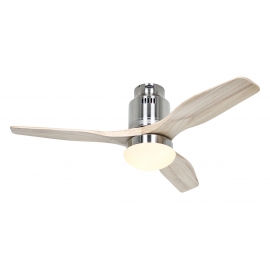 Aerodynamix 112 Brushed Chrome - Natural Wood with DC motor and light by Casafan