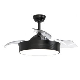 Bombay L Black with DC motor, LED light and retractable blades by Sulion