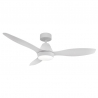 Lara White Outdoor ceiling fan with DC motor and LED light by Sulion