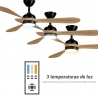 Tonda White Natural Outdoor ceiling fan with DC motor and LED light by Sulion