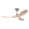 Eco Genuino L 122 Chrome Natural wood with DC motor and LED light by Casafan
