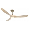 ECO GENUINO L 152 Brass Natural wood with DC motor and LED light by Casafan