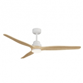 Balcony 107 White Natural Outdoor Ceiling fan with DC motor and LED light by Sulion