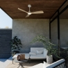 Carla S 91 White Natural Outdoor Ceiling fan with DC motor and LED light by Sulion