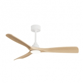 Carla S 91 White Natural Outdoor Ceiling fan with DC motor and LED light by Sulion