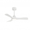 Carla S 91 White Outdoor Ceiling fan with DC motor and LED light by Sulion