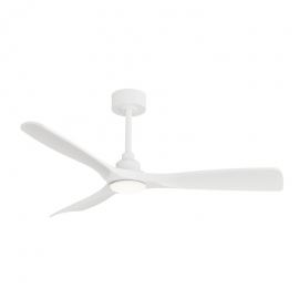 Carla  L 132 White Natural Outdoor Ceiling fan with DC motor and LED light by Sulion