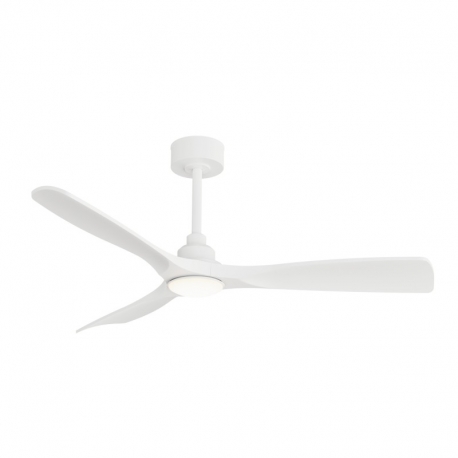 Carla  L 132 White Natural Outdoor Ceiling fan with DC motor and LED light by Sulion