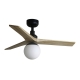 Klim S Black Oak ceiling fan with DC motor and light by FARO