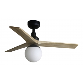 Klim S Black Walnut ceiling fan with DC motor and light by FARO