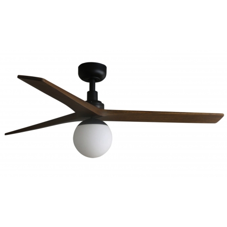 Klim S Black Walnut ceiling fan with DC motor and light by FARO