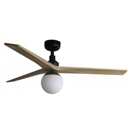 Klim M Black Walnut ceiling fan with DC motor and light by FARO