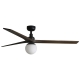 Klim L Black Walnut ceiling fan with DC motor and light by FARO