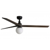 Klim M Black Walnut ceiling fan with DC motor and light by FARO
