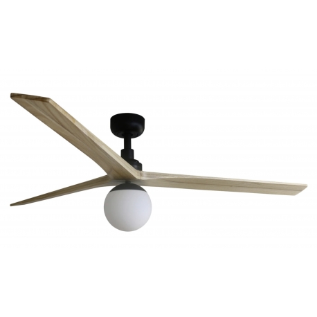 Klim L Black Walnut ceiling fan with DC motor and light by FARO